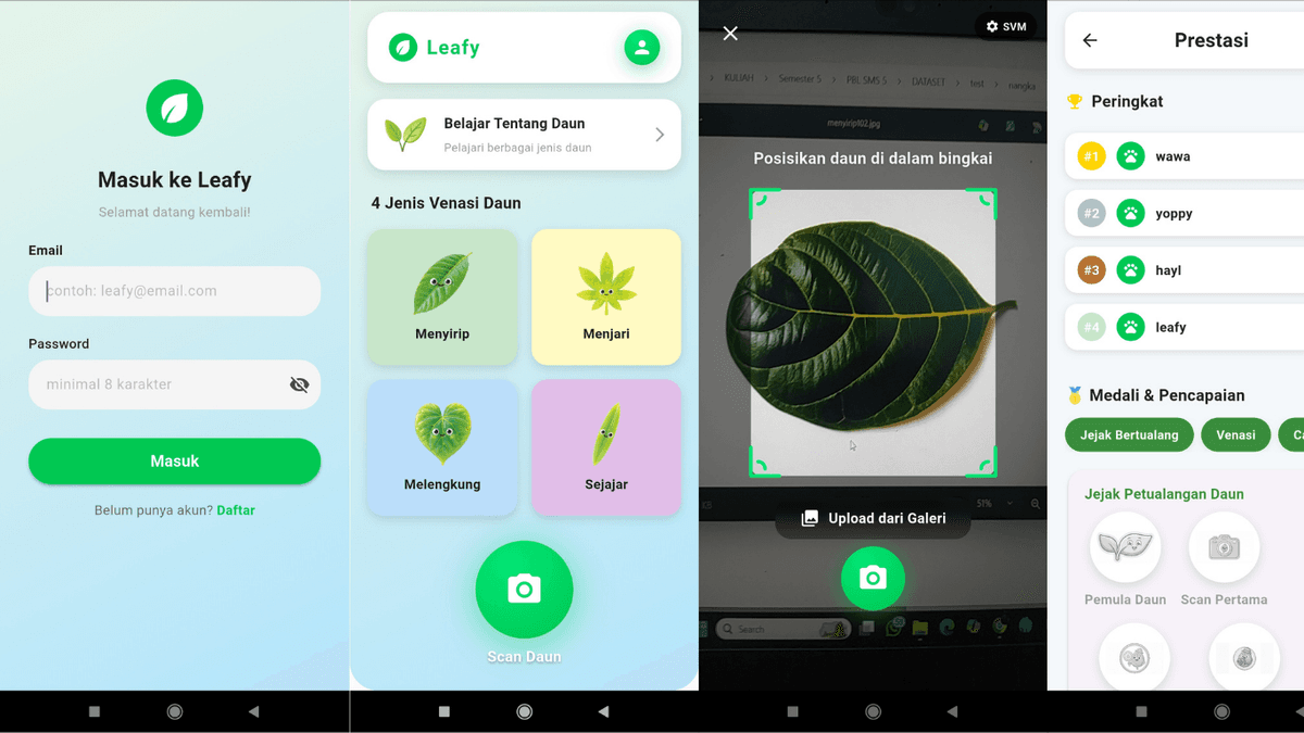 Screenshot Leafy - Educational Mobile App for Leaf Venation Classification