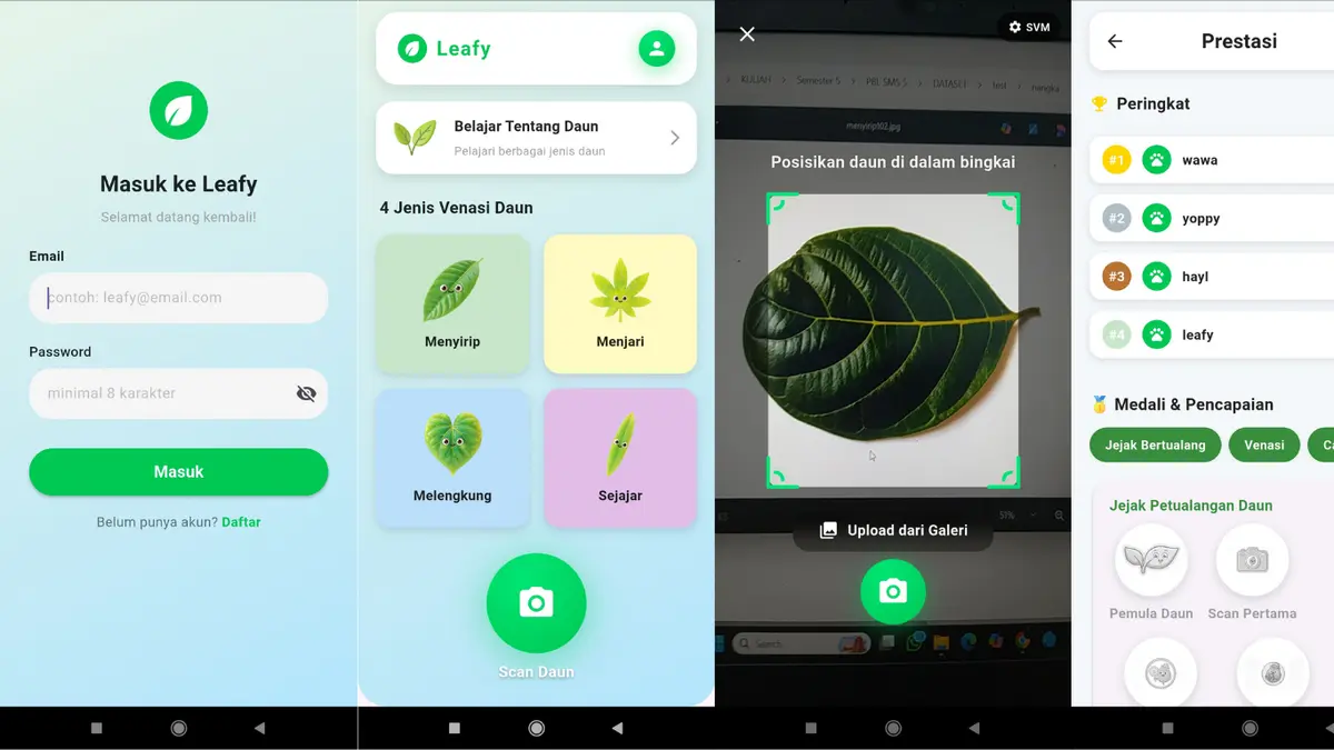 Leafy mobile app screenshot
